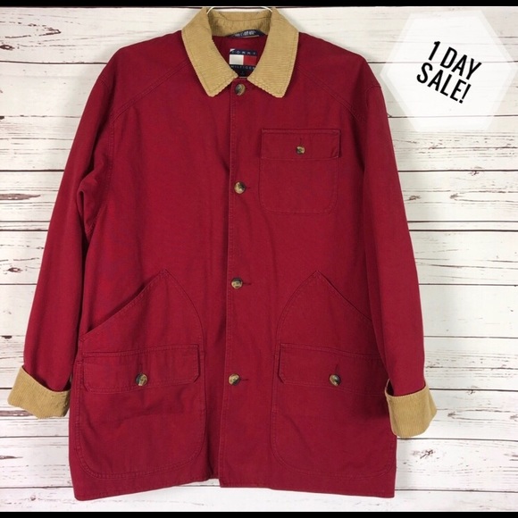 Tommy Hilfiger Other - Tommy Hilfiger Maroon With Tan Corduroy Jacket